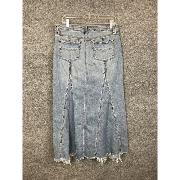 Old Navy Jean Maxi Skirt Women's Size 8 Untra Low Waist Distressed Hem - Picture 6 of 9